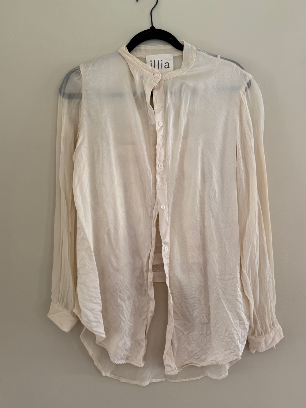 Illia Cream Silk Button-Down silk Blouse